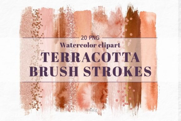 Download Terracotta Watercolor Brush Strokes - Brush Collection