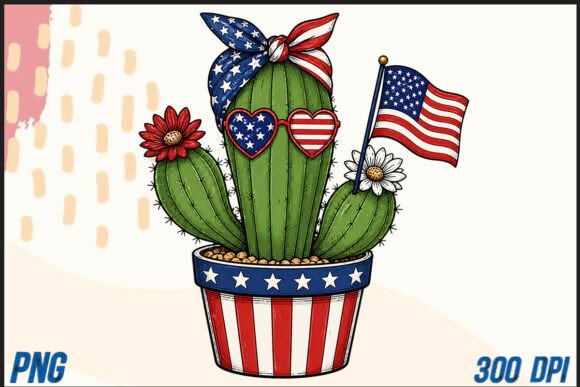 Download Patriotic Cactus PNG Sublimation - Cactus png Collection