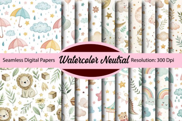 Download Watercolor Neutral Digital Paper - Neutral digital paper Collection