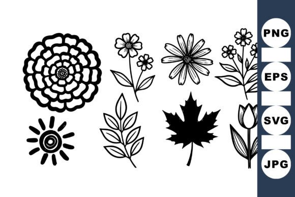 Download Vintage Floral Black Ink Set - Vintage Collection