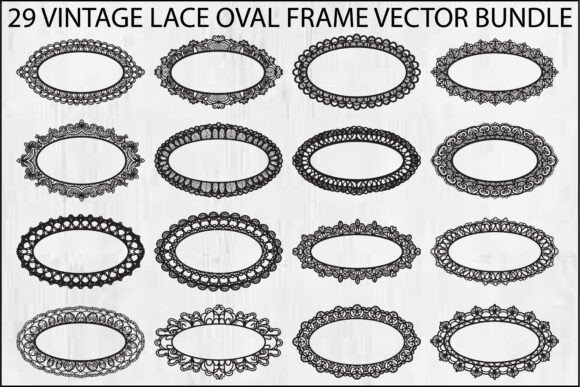 Download Vintage Lace Oval Frame Bundle - Vintage Collection